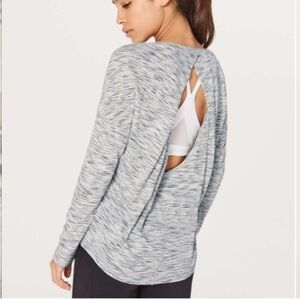 Lululemon Get Set Long Sleeve Tiger Space Dye Black White